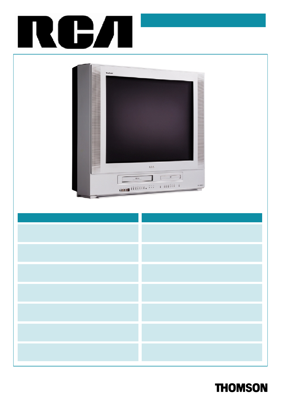 RCA TruFlat 27F500TDV User Manual | 2 pages