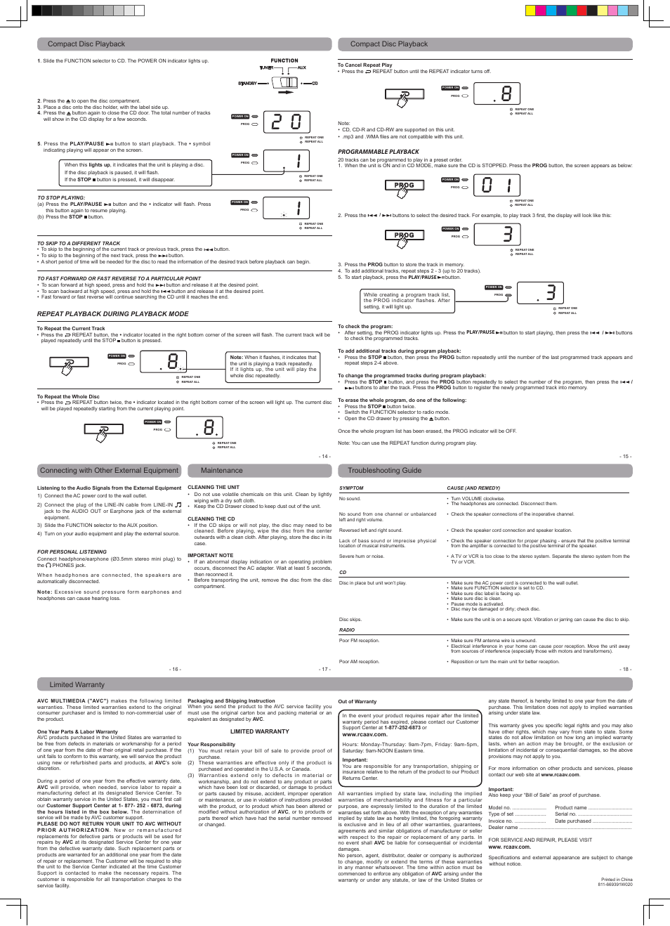 RCA RS2693 User Manual | Page 2 / 2