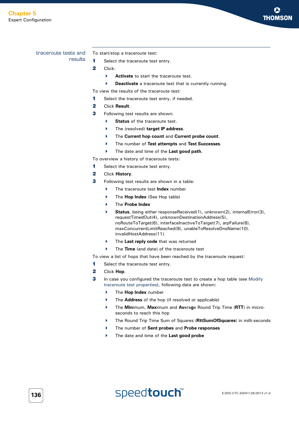 Traceroute tests and results, Traceroute tests, And results | Chapter 5 | RCA 608WL User Manual | Page 138 / 228