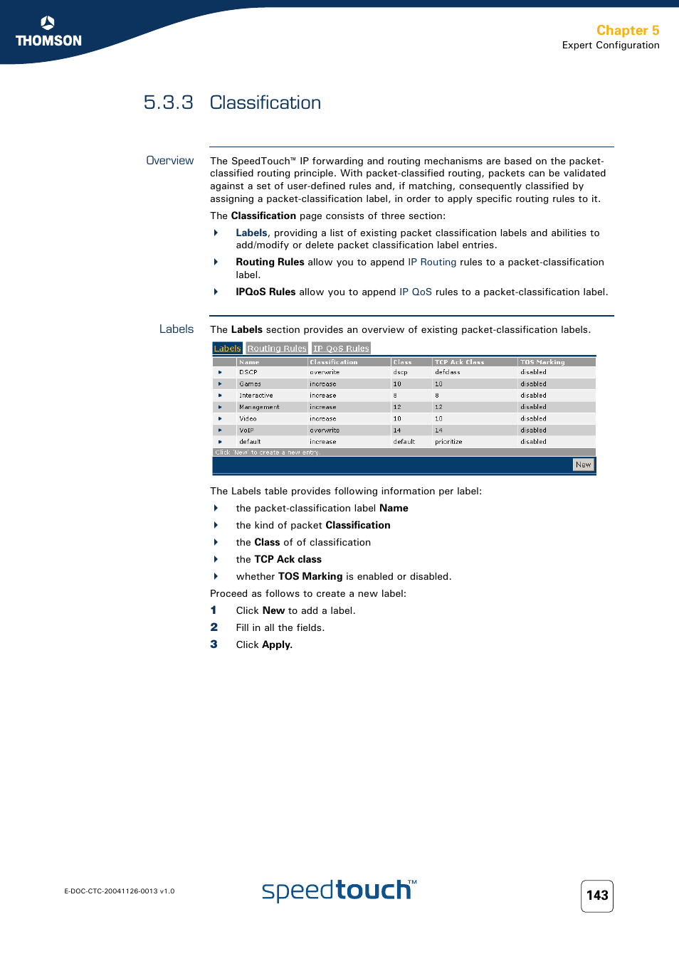 3 classification, Overview, Labels | Classification, Chapter 5 | RCA 608WL User Manual | Page 145 / 228