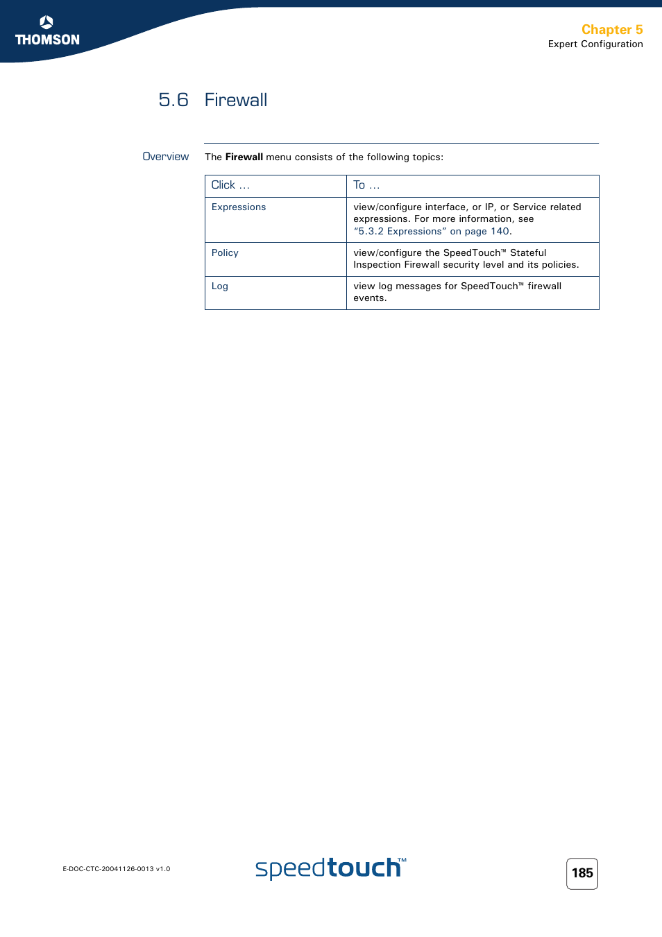 6 firewall, Overview, Firewall | Chapter 5 | RCA 608WL User Manual | Page 187 / 228