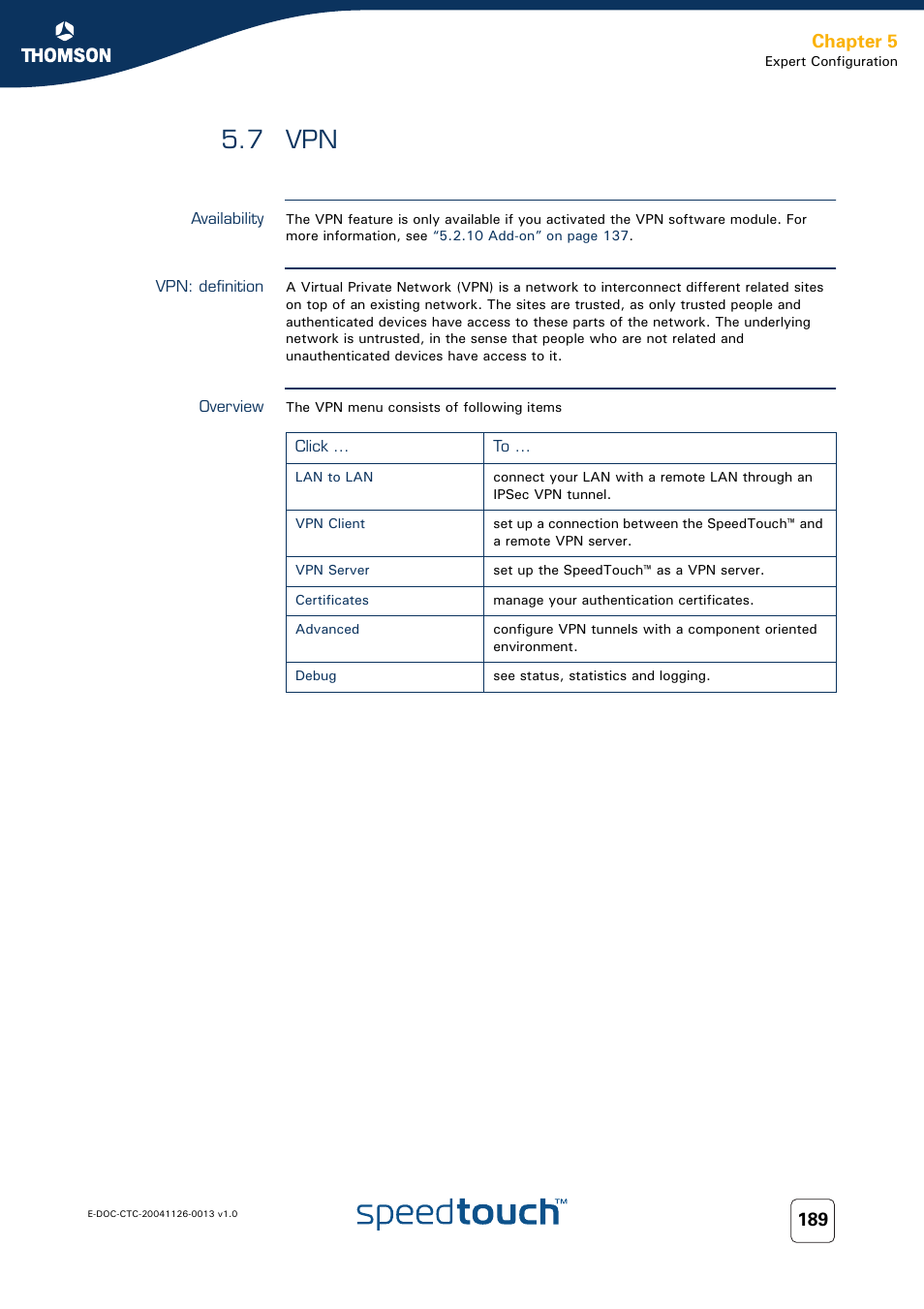 7 vpn, Availability, Vpn: definition | Overview, Chapter 5 | RCA 608WL User Manual | Page 191 / 228