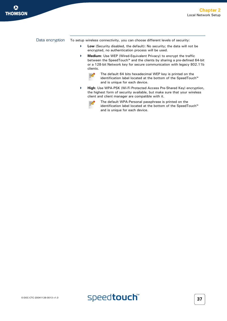 Data encryption, Chapter 2 | RCA 608WL User Manual | Page 39 / 228