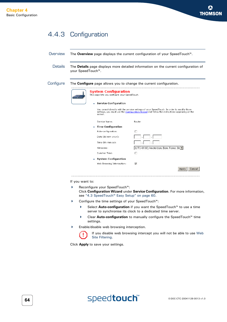 3 configuration, Overview, Details | Configure, Configuration, Chapter 4 | RCA 608WL User Manual | Page 66 / 228