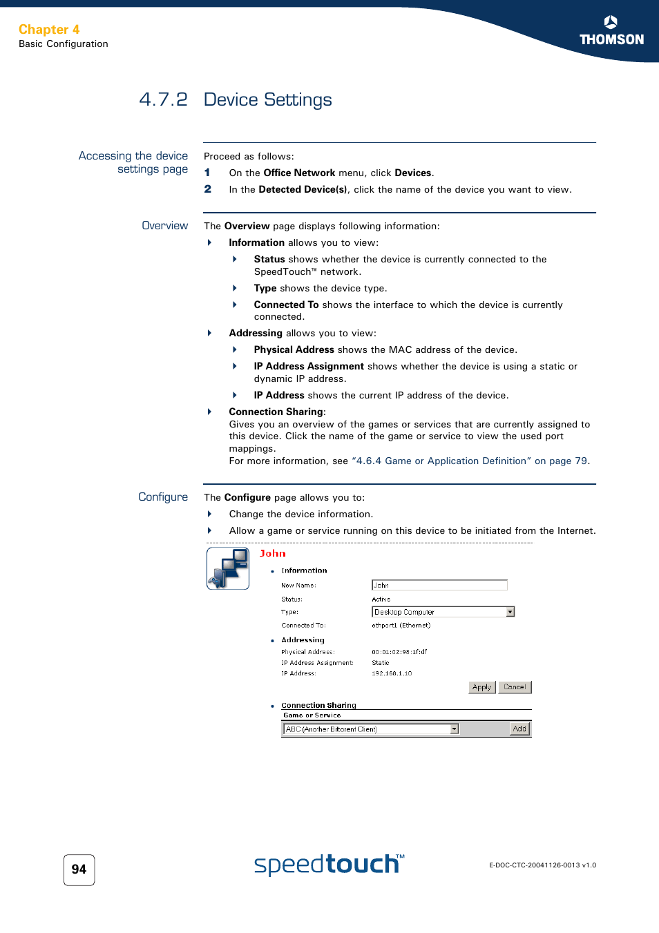 2 device settings, Overview, Configure | Device settings, Chapter 4 | RCA 608WL User Manual | Page 96 / 228