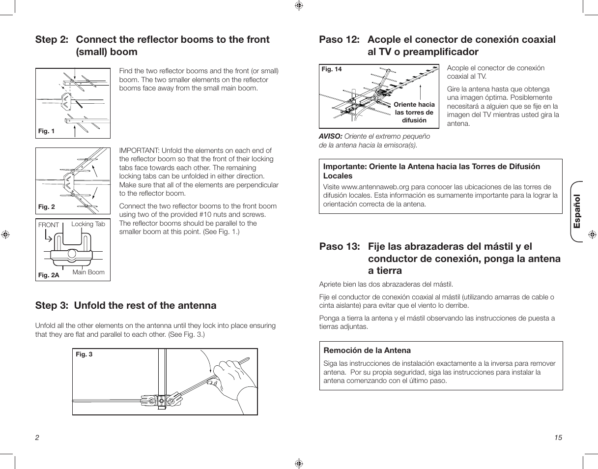 Step 3: unfold the rest of the antenna | RCA ANT3038XR User Manual | Page 2 / 8