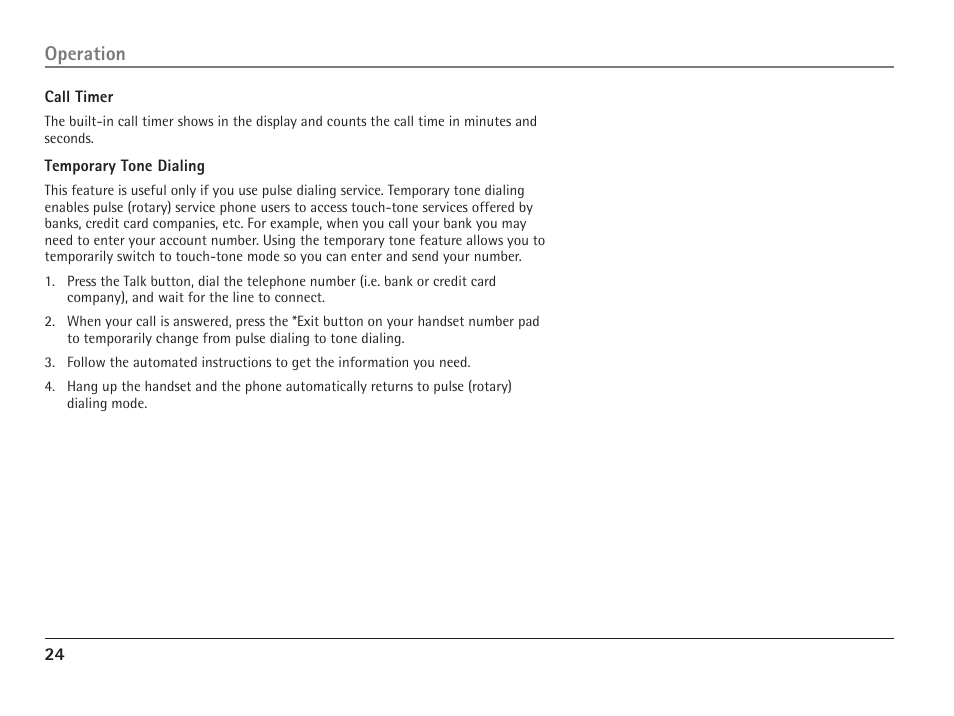 Operation | RCA 25110 User Manual | Page 24 / 92