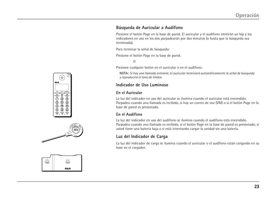 Operación | RCA 25110 User Manual | Page 69 / 92