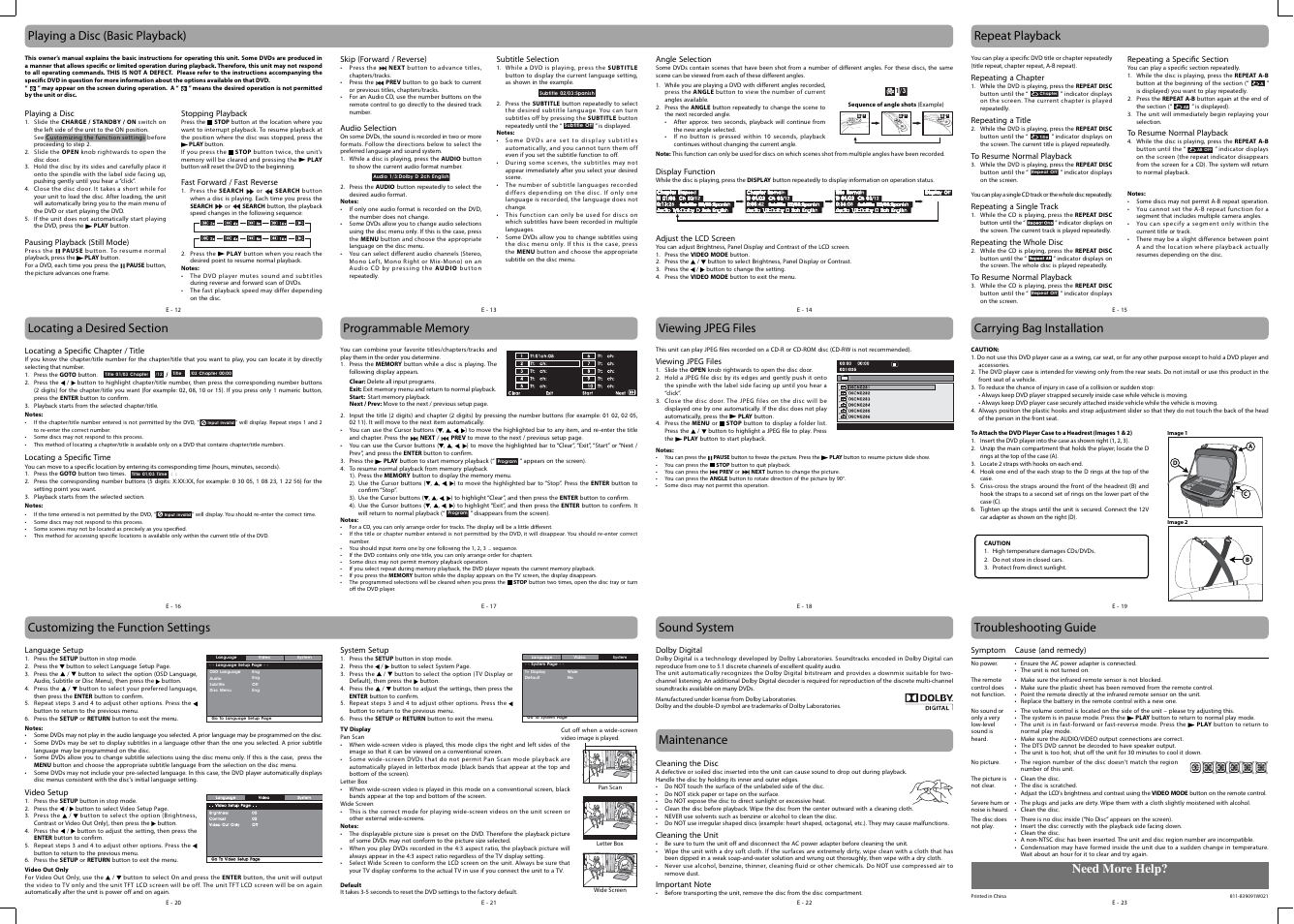 Playing a disc (basic playback), Need more help | RCA DRC6309 User Manual | Page 2 / 2