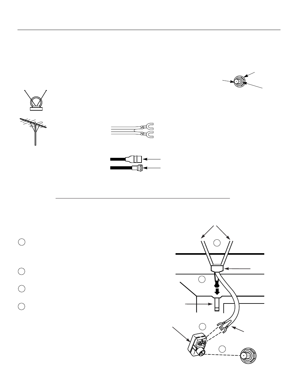 Connecting your tv, Antenna/cable information, Dipole antenna connection | Connecting your tv -9, 7antenna/cable information, Types of antenna cables | RCA Color TV User Manual | Page 9 / 16