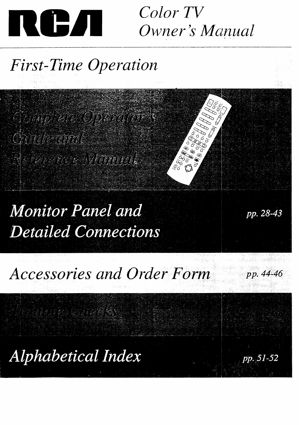 RCA COLOR TV NCJ11 User Manual | 56 pages