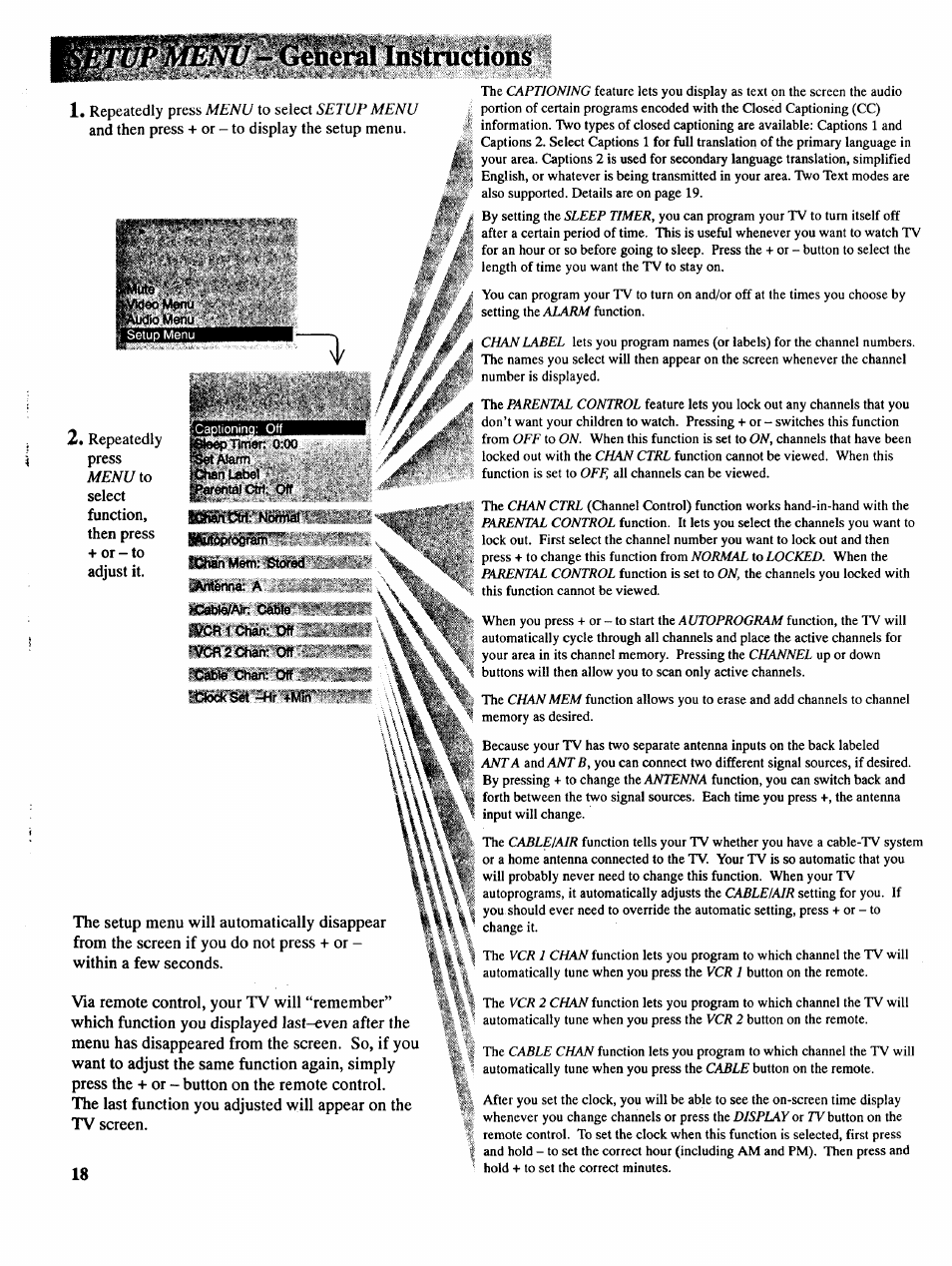 Instructions | RCA COLOR TV NCJ11 User Manual | Page 20 / 56