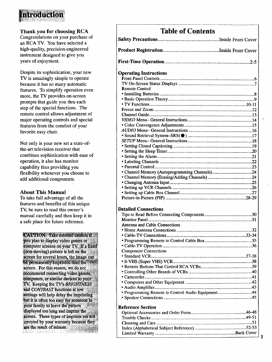 RCA COLOR TV NCJ11 User Manual | Page 3 / 56