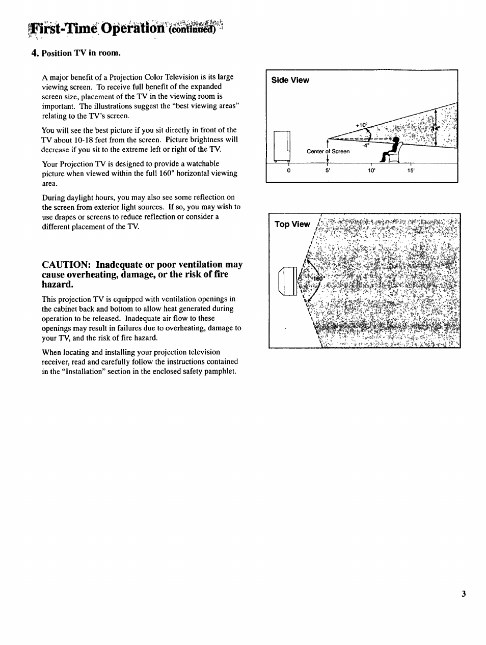 Position tv in room | RCA COLOR TV NCJ11 User Manual | Page 5 / 56