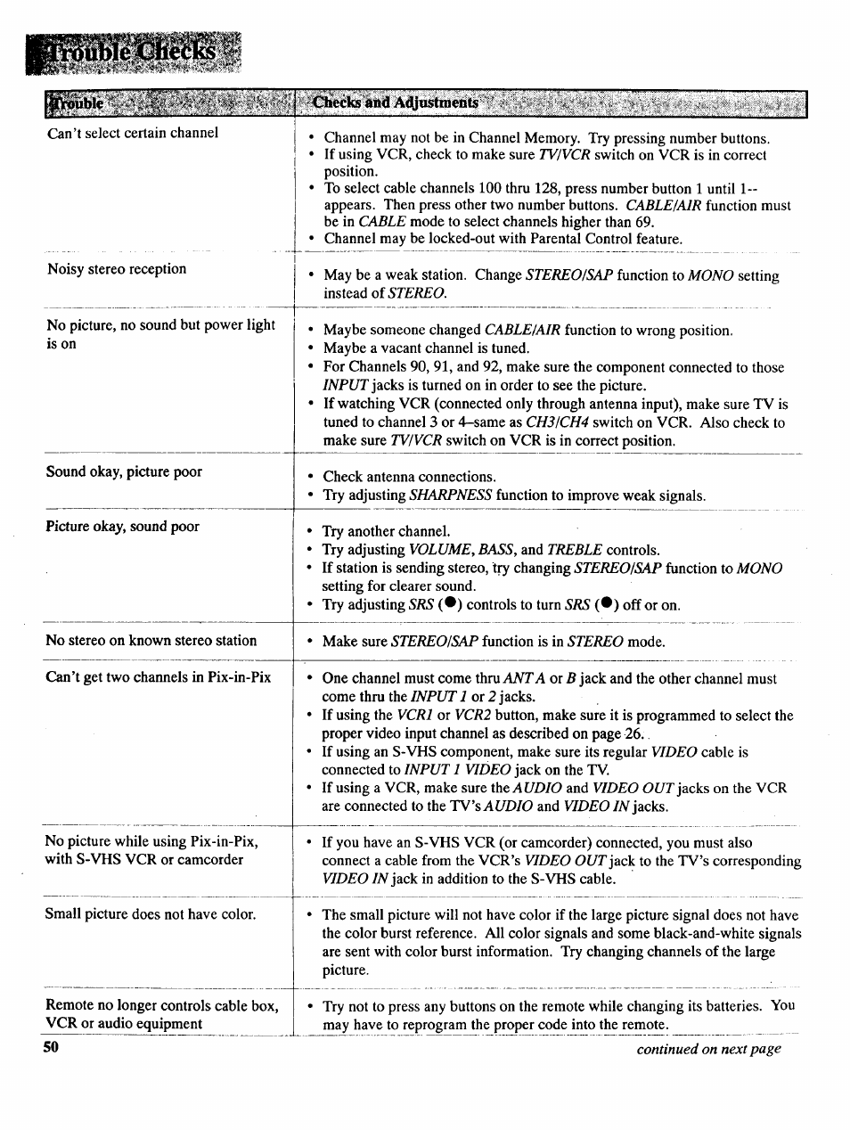 RCA COLOR TV NCJ11 User Manual | Page 52 / 56