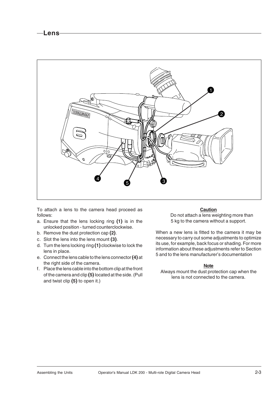 Lens, Lens -3 | RCA LDK 200 User Manual | Page 13 / 46