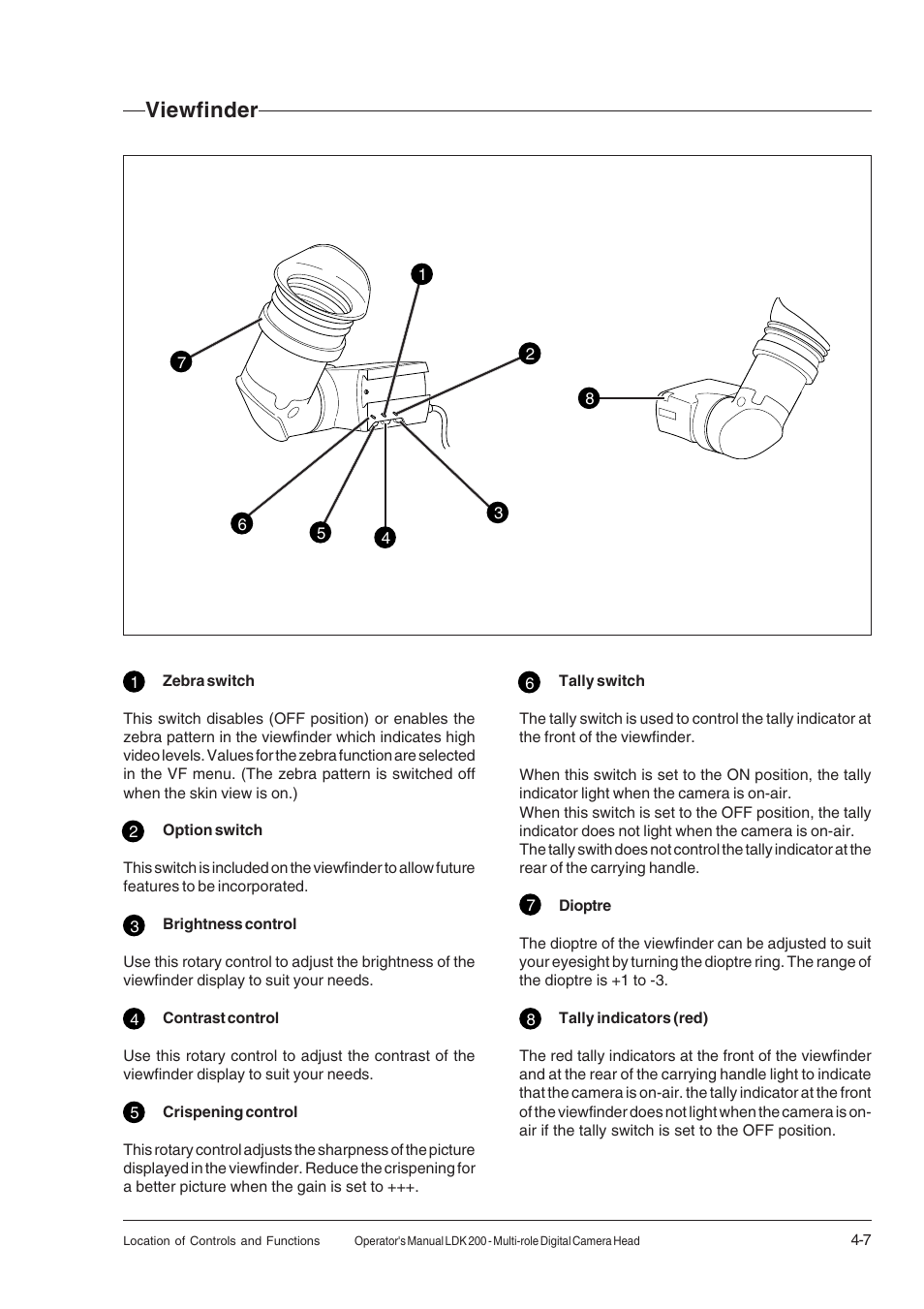 Viewfinder, Viewfinder -7 | RCA LDK 200 User Manual | Page 29 / 46