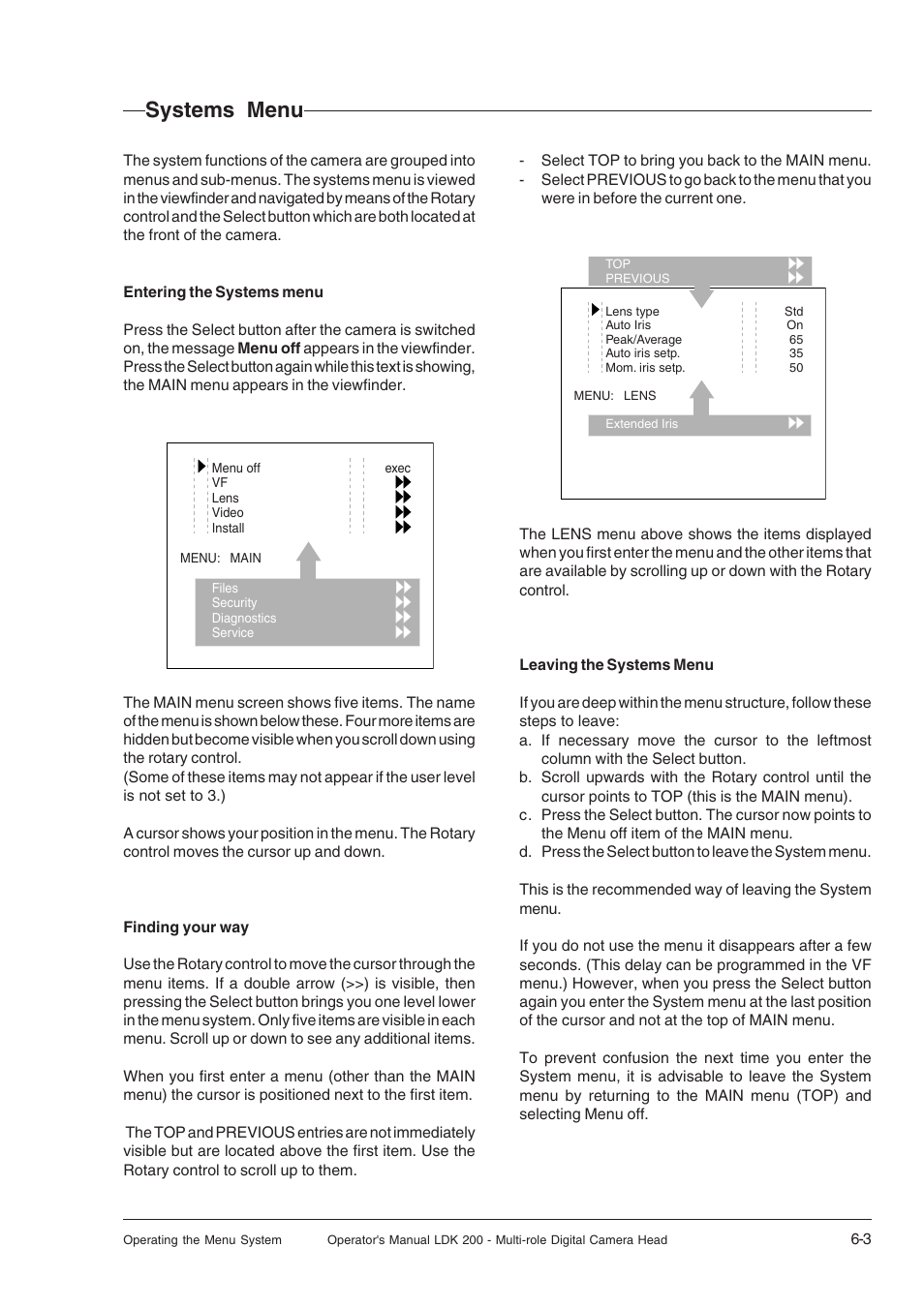 Systems menu, Systems menu -3 | RCA LDK 200 User Manual | Page 41 / 46