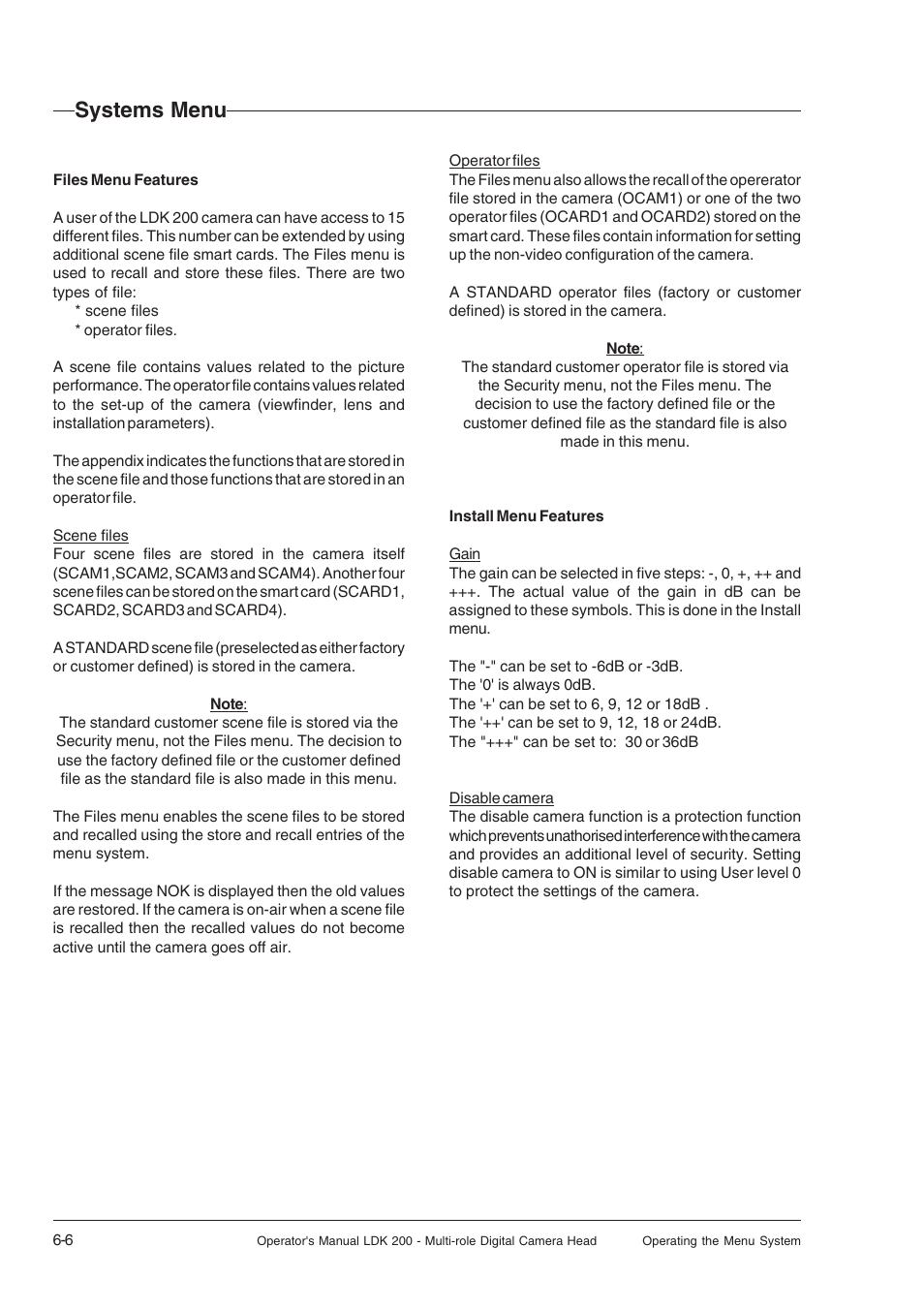 Systems menu | RCA LDK 200 User Manual | Page 44 / 46