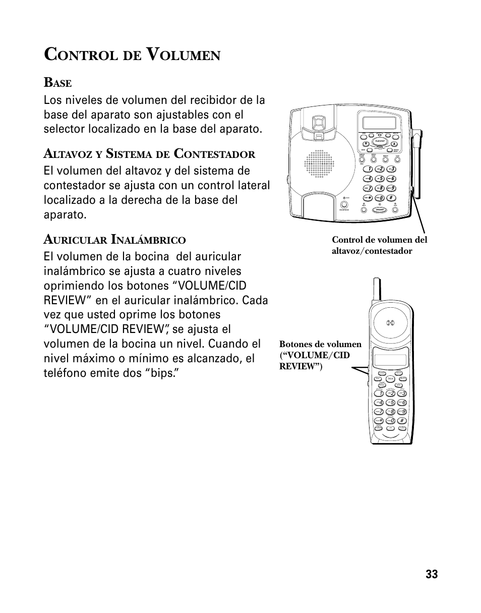Ontrol, Olumen, Ltavoz | Istema, Ontestador, Uricular, Nalámbrico | RCA 26958 User Manual | Page 121 / 176