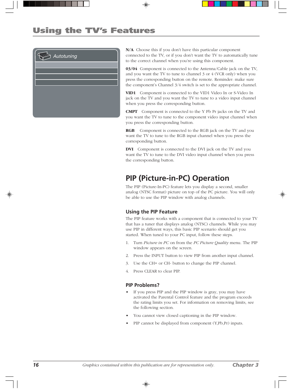 Using the tv’s features, Pip (picture-in-pc) operation | RCA LCDX2619W User Manual | Page 20 / 40