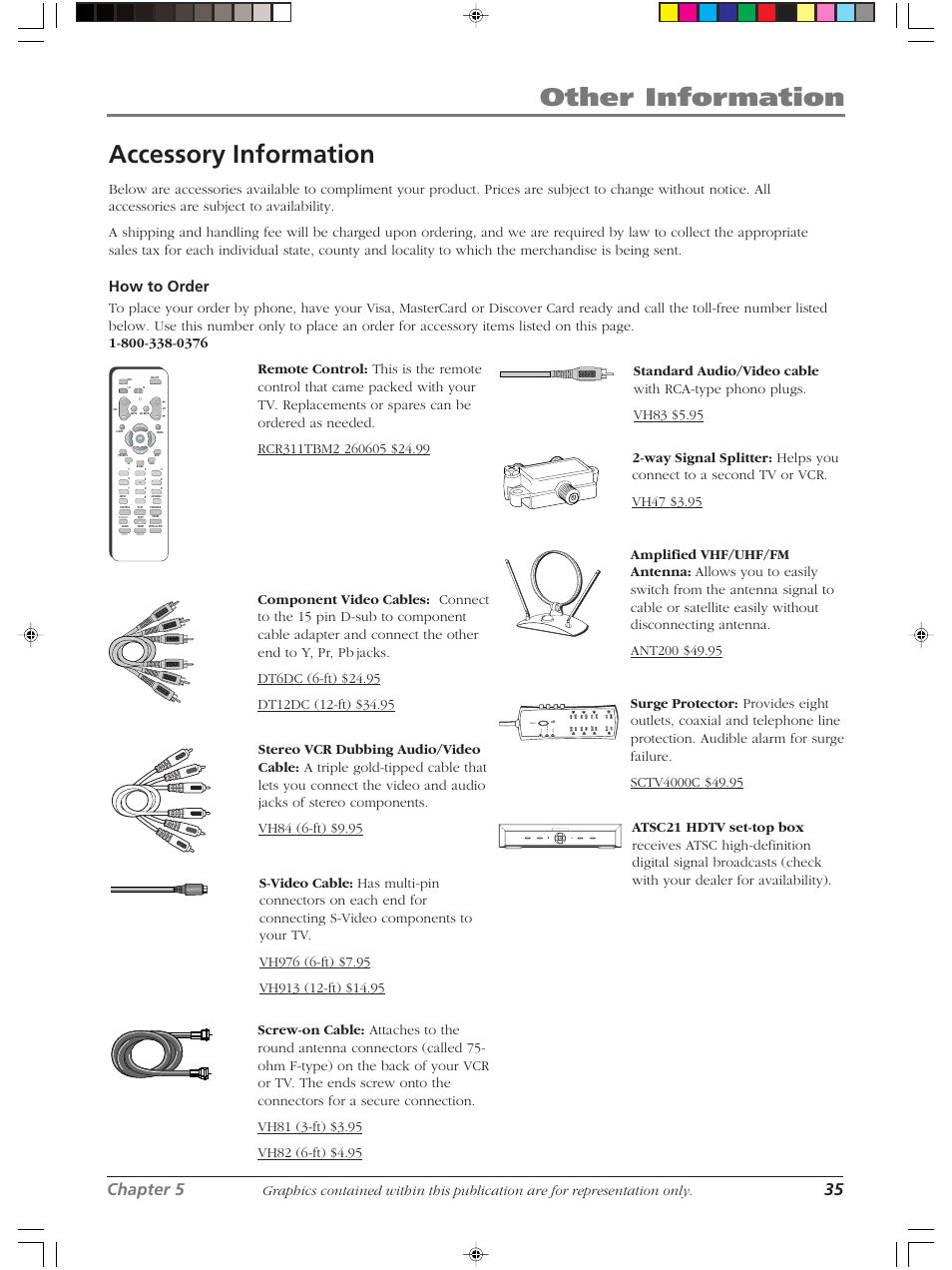 Other information, Accessory information, Chapter 5 35 | How to order, Bu sy protected w irin g | RCA LCDX2619W User Manual | Page 39 / 40