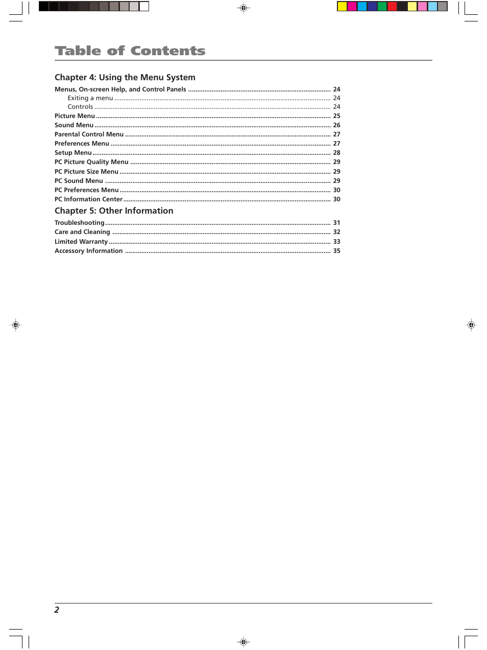 RCA LCDX2619W User Manual | Page 6 / 40