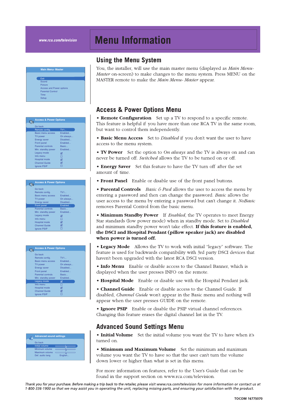 RCA J20L743H User Manual | Page 2 / 2