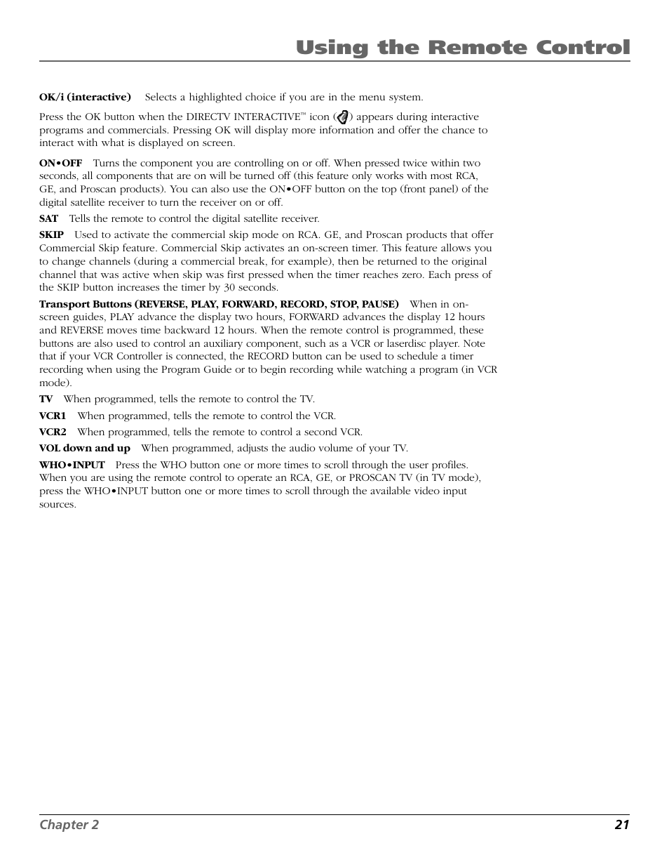 Using the remote control | RCA Satellite TV System User Manual | Page 23 / 80