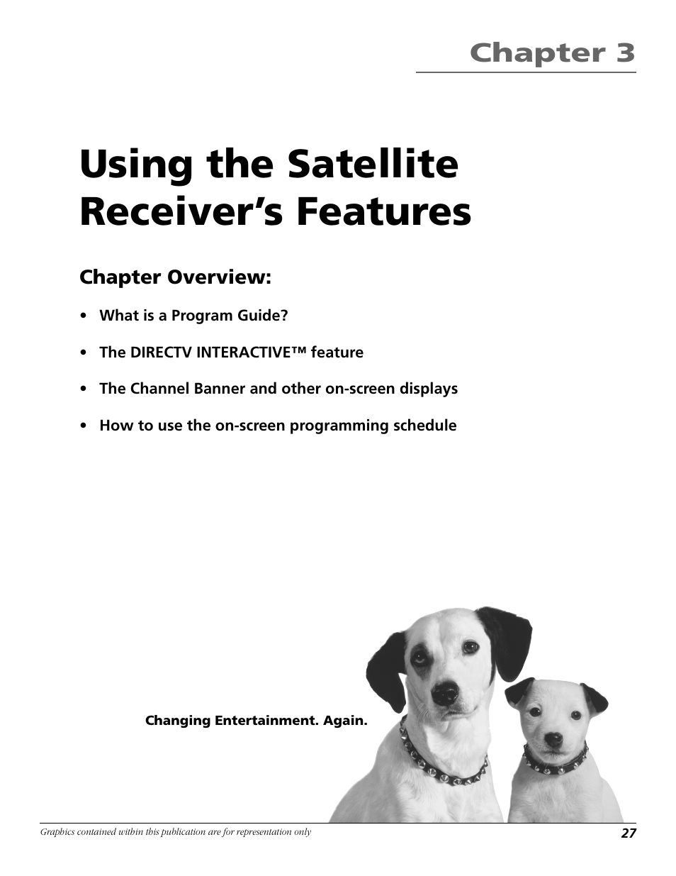 Using the satellite receiver’s features, Chapter 3 | RCA Satellite TV System User Manual | Page 29 / 80