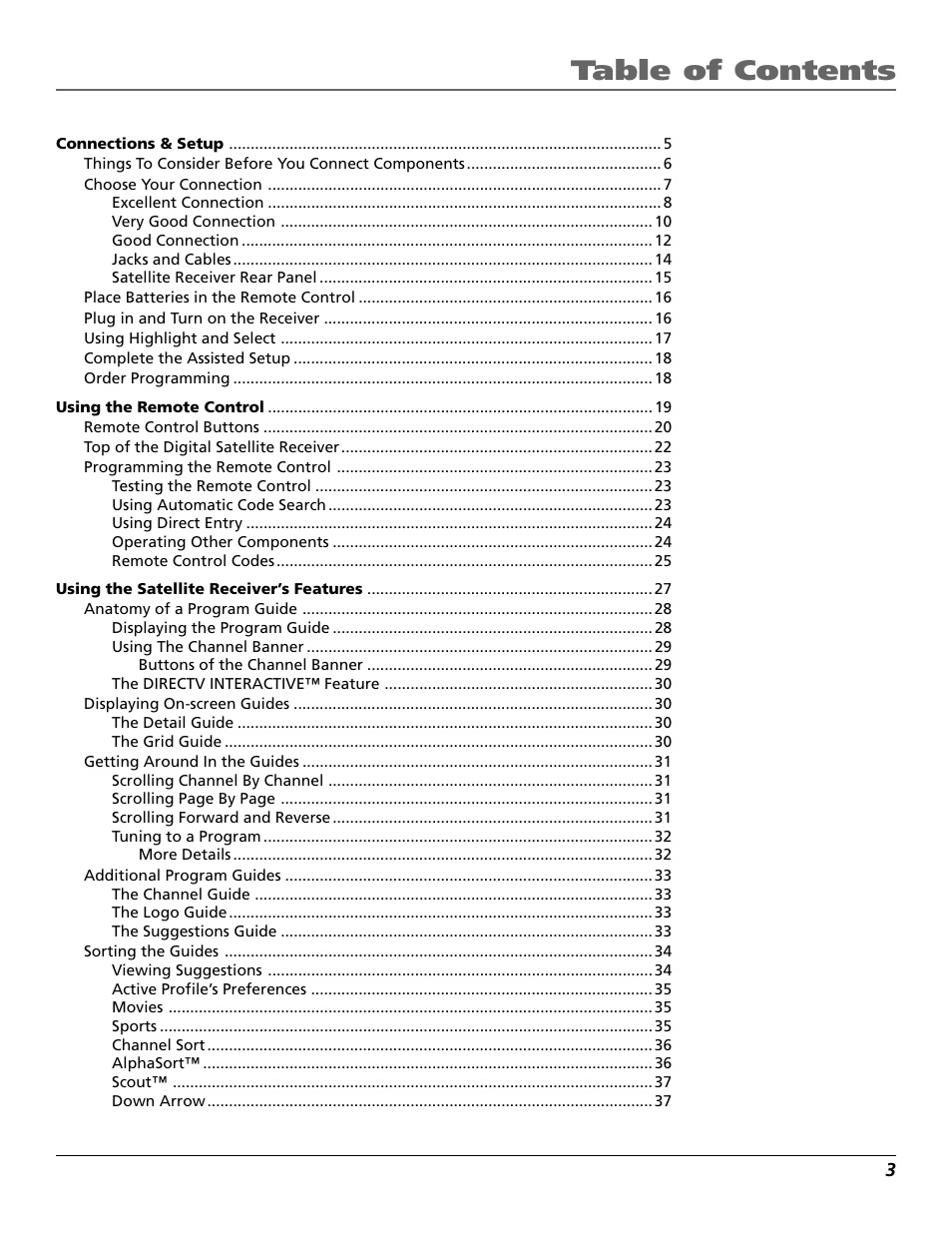 RCA Satellite TV System User Manual | Page 5 / 80