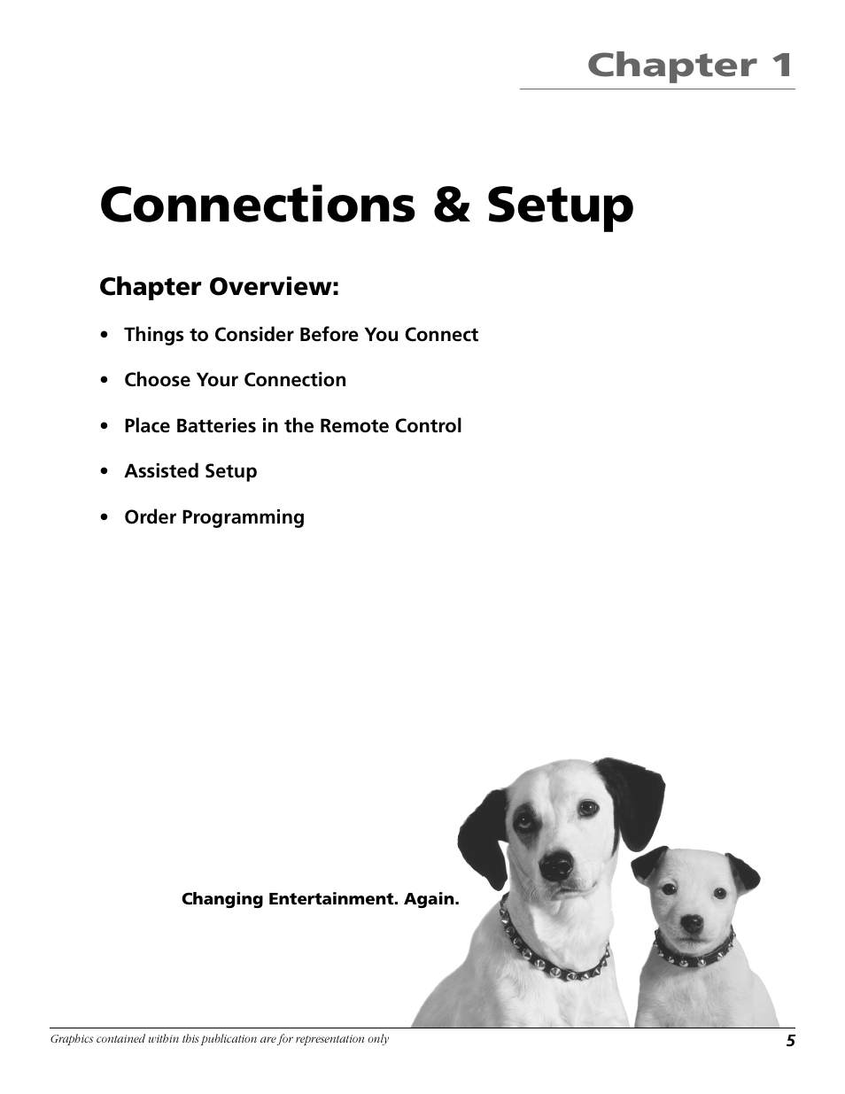 Connections & setup, Chapter 1 | RCA Satellite TV System User Manual | Page 7 / 80