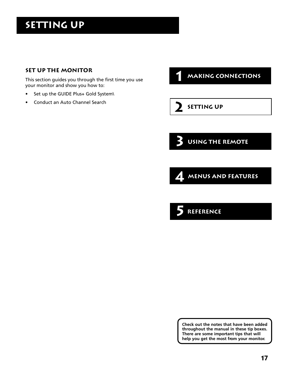 Chapter 2: setting up, Setting up | RCA MM52110 User Manual | Page 19 / 64