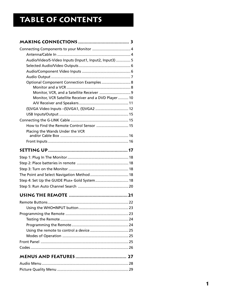 RCA MM52110 User Manual | Page 3 / 64