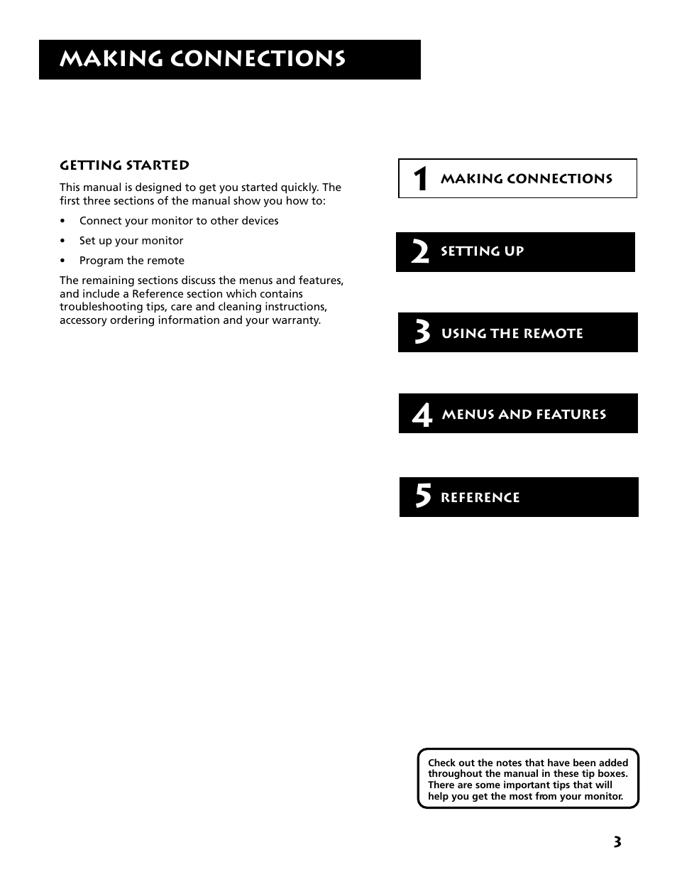 Chapter 1: making connections, Making connections | RCA MM52110 User Manual | Page 5 / 64