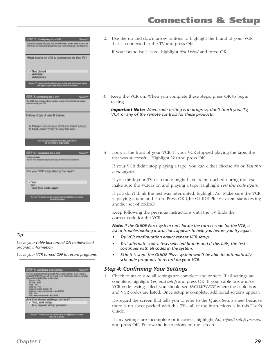 Connections & setup | RCA HD56W41 User Manual | Page 31 / 96