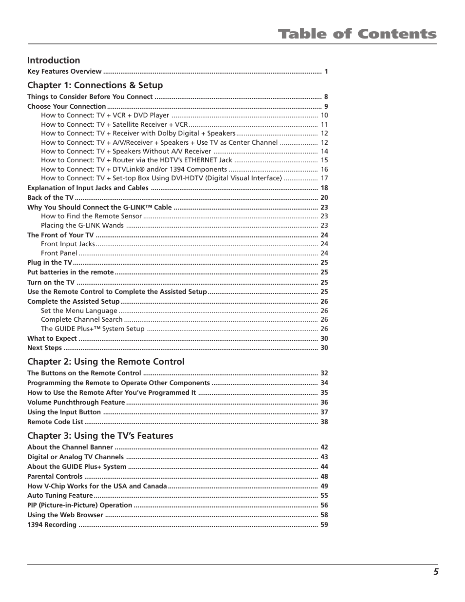 RCA HD56W41 User Manual | Page 7 / 96