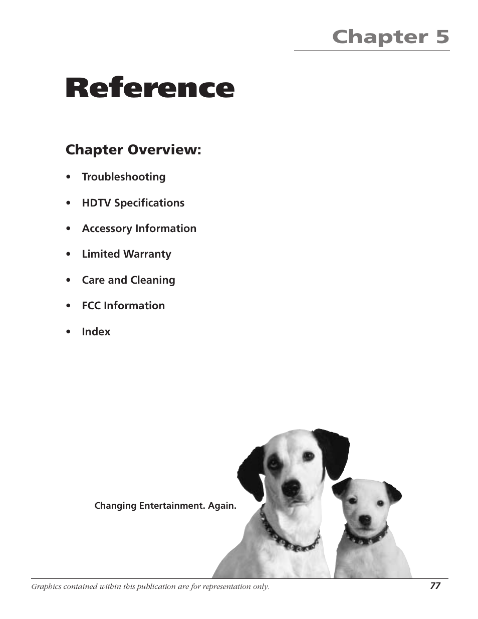 Reference, Chapter 5, Chapter overview | RCA HD56W41 User Manual | Page 79 / 96