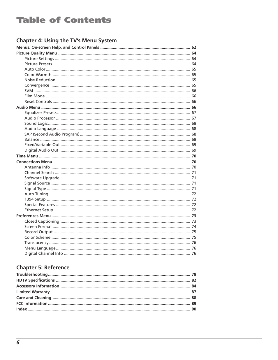 RCA HD56W41 User Manual | Page 8 / 96