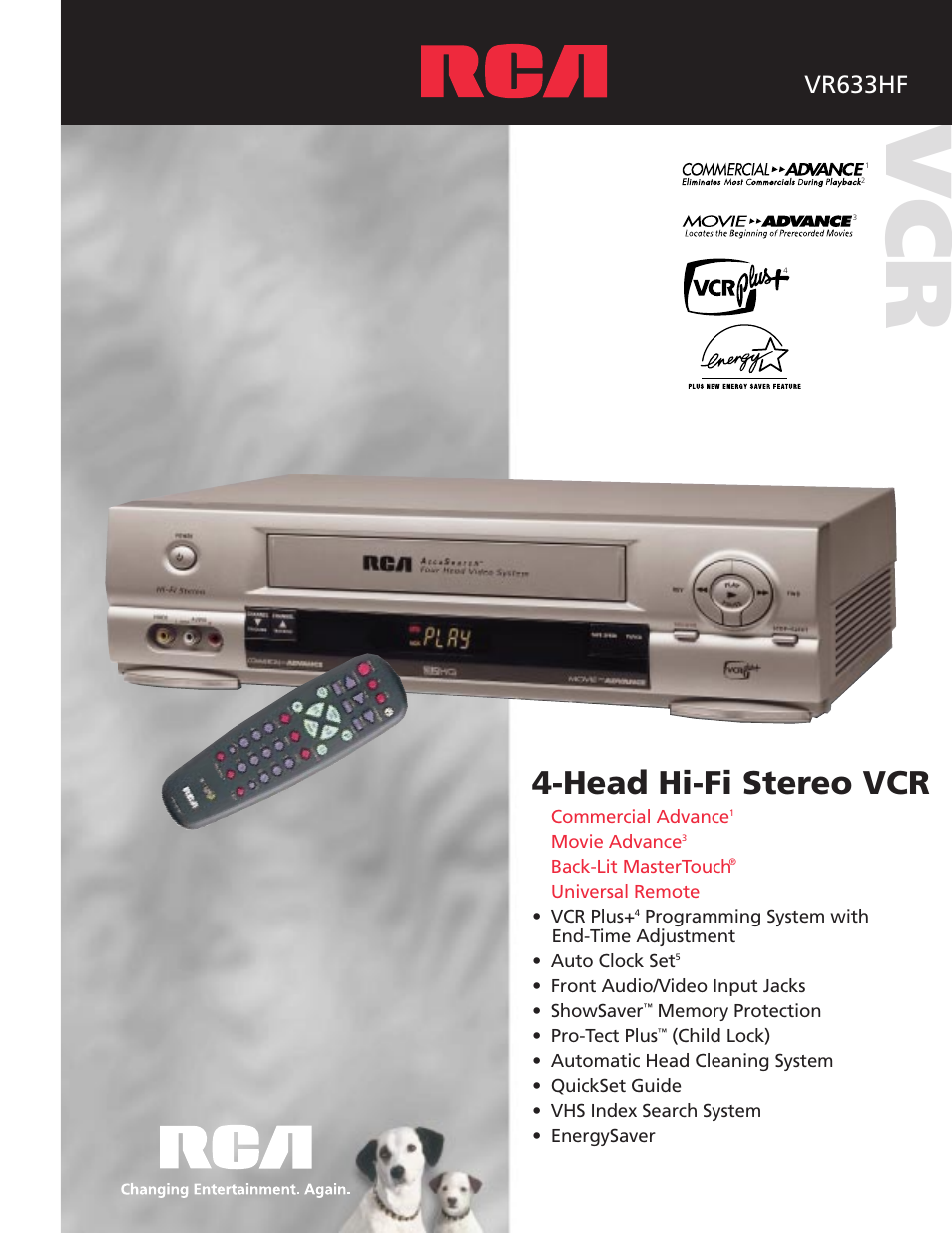 RCA VR633HF User Manual | 4 pages