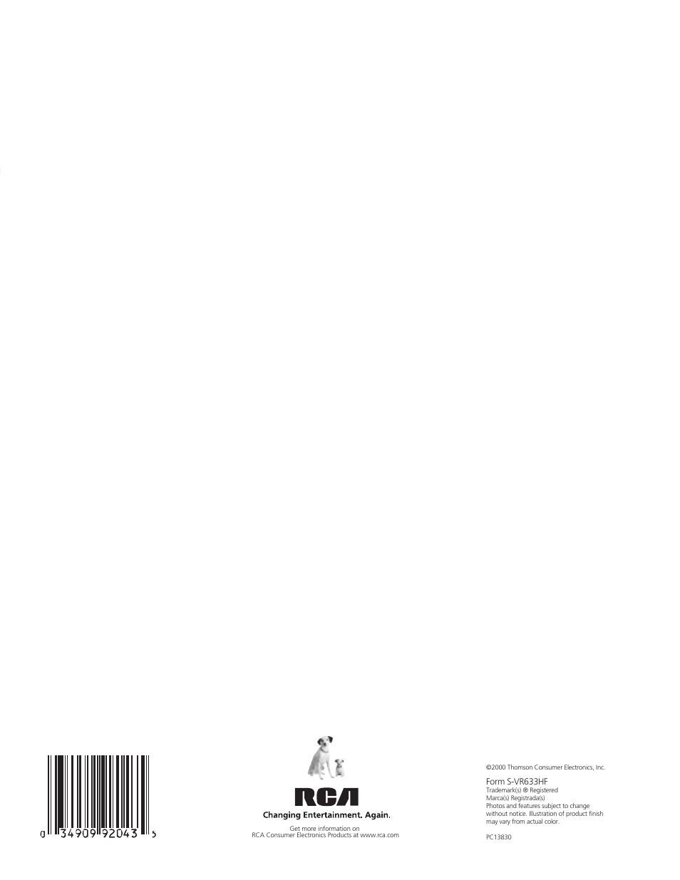 RCA VR633HF User Manual | Page 4 / 4