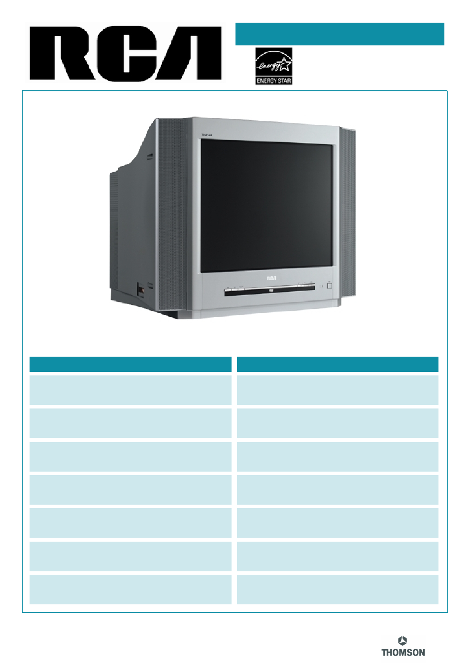 RCA TruFlat 20F610TD User Manual | 2 pages