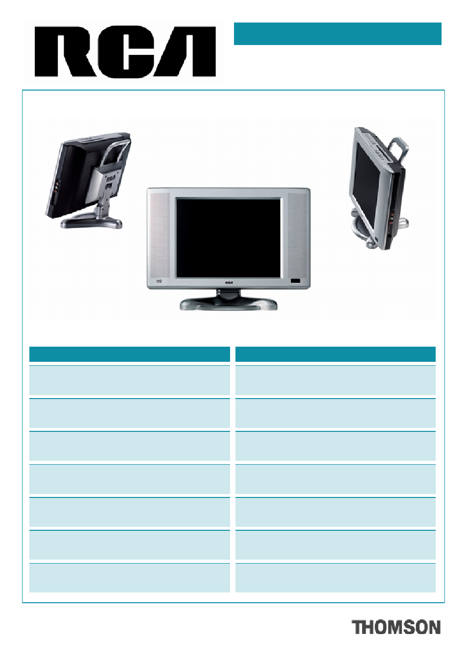 RCA 12L500TD User Manual | 2 pages