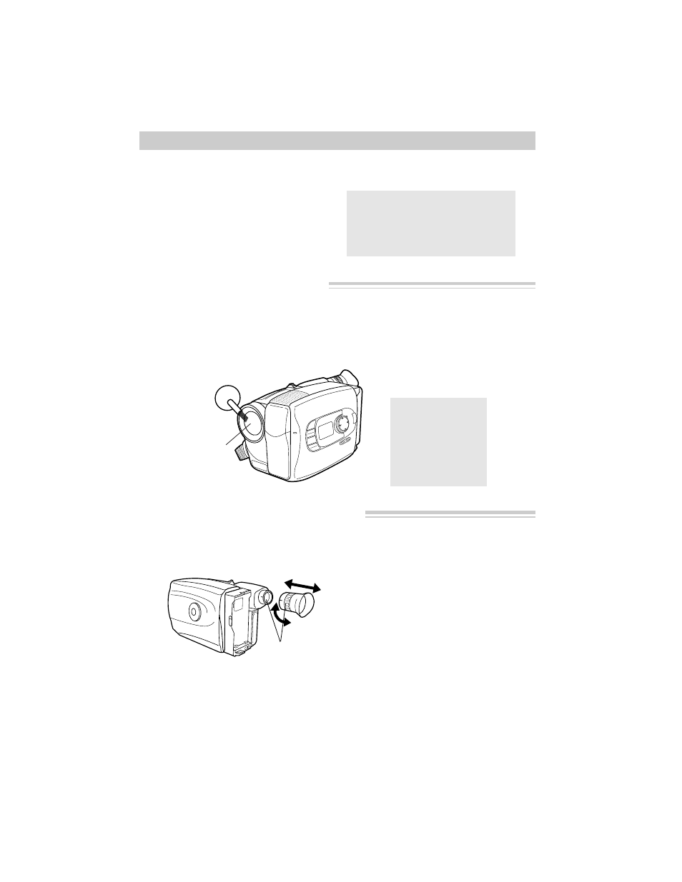 Care and maintenance, Cleaning the camcorder’s viewfinder, Backlight | Frontlight, Pu s h, Lens reference marks | RCA CC638/639 User Manual | Page 104 / 116