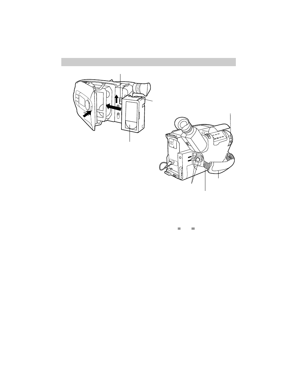 Adjust handstrap, Open lens cover, Turn on camcorder | First-time operation, Adjust the handstrap to fit your hand, Continued on next page), Tape wheel tape window push here to close, Eject button | RCA CC638/639 User Manual | Page 7 / 116
