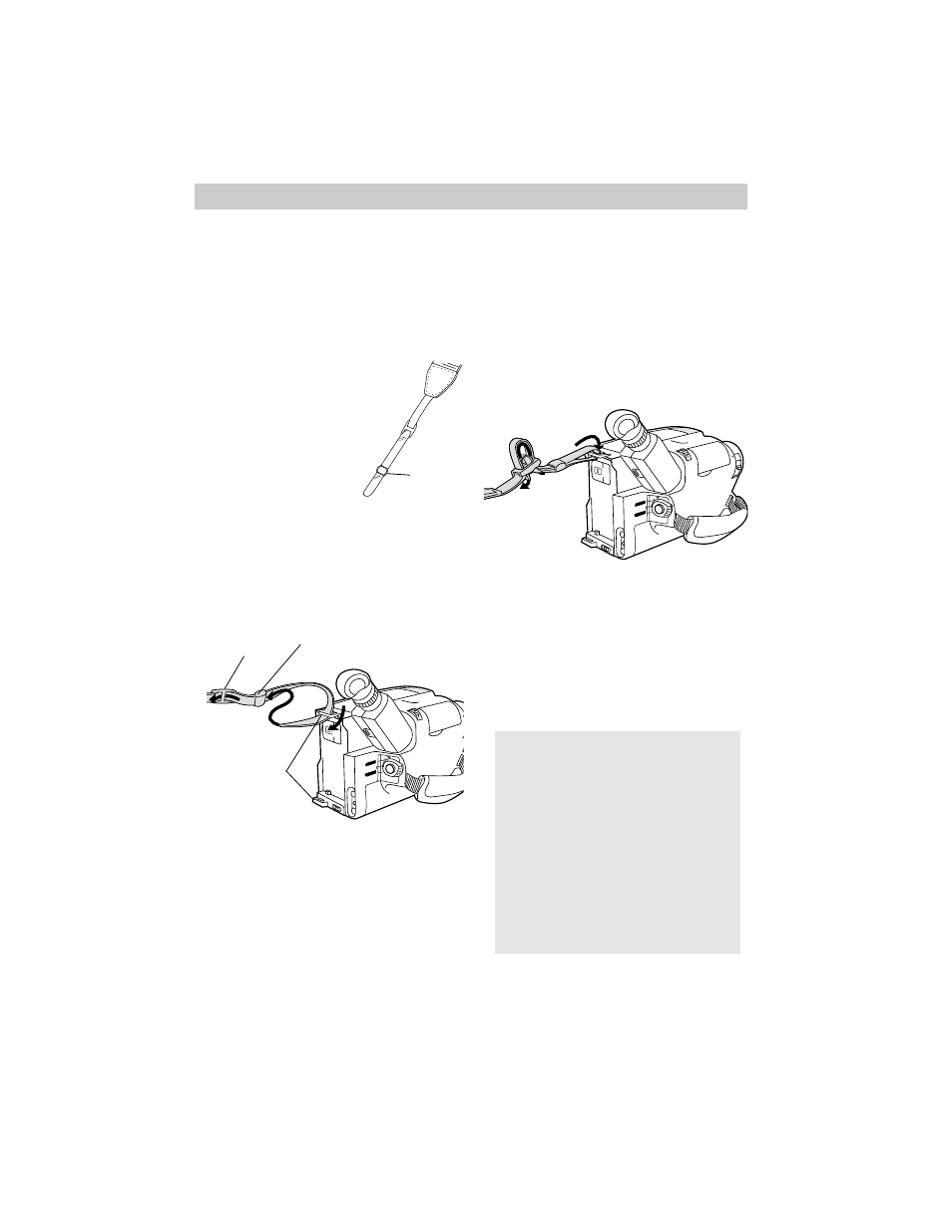 Attaching the shoulder strap, Recording, Keeper | Keeper buckle attachment rings | RCA CC638/639 User Manual | Page 78 / 116