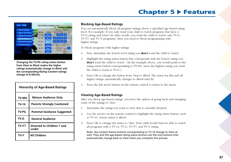 Chapter 5 features | RCA Scenium L50000 User Manual | Page 101 / 178