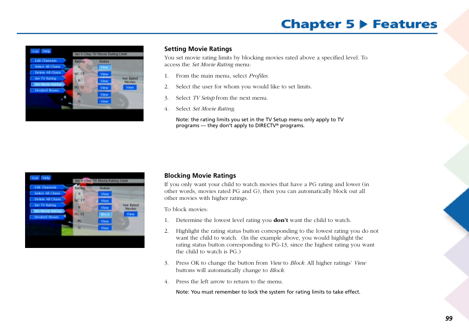 Chapter 5 features | RCA Scenium L50000 User Manual | Page 103 / 178