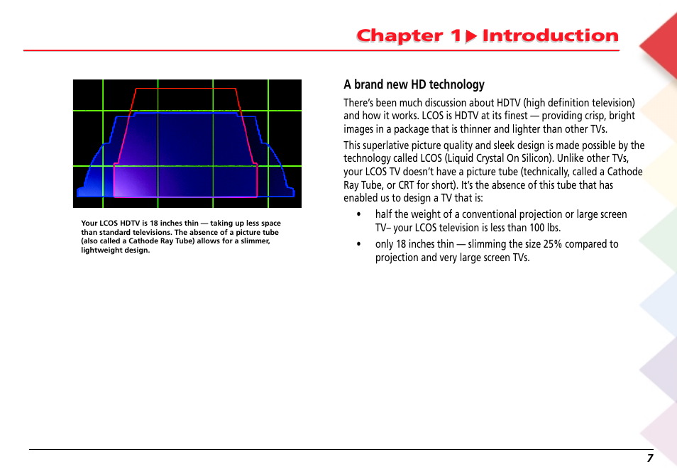 A brand new hd technology, Chapter 1 introduction | RCA Scenium L50000 User Manual | Page 11 / 178