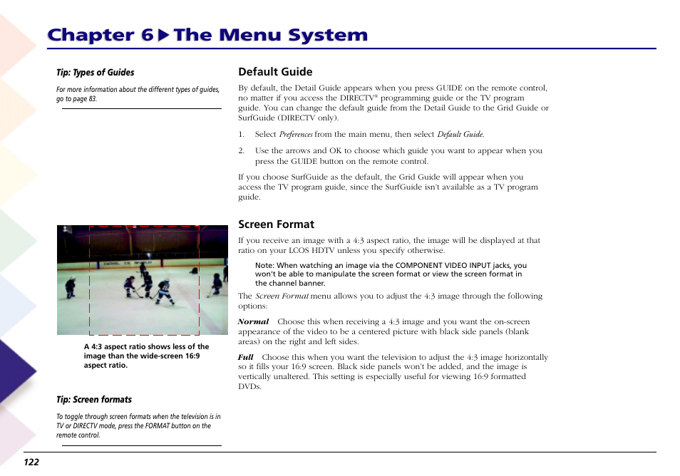 Chapter 6 the menu system | RCA Scenium L50000 User Manual | Page 126 / 178